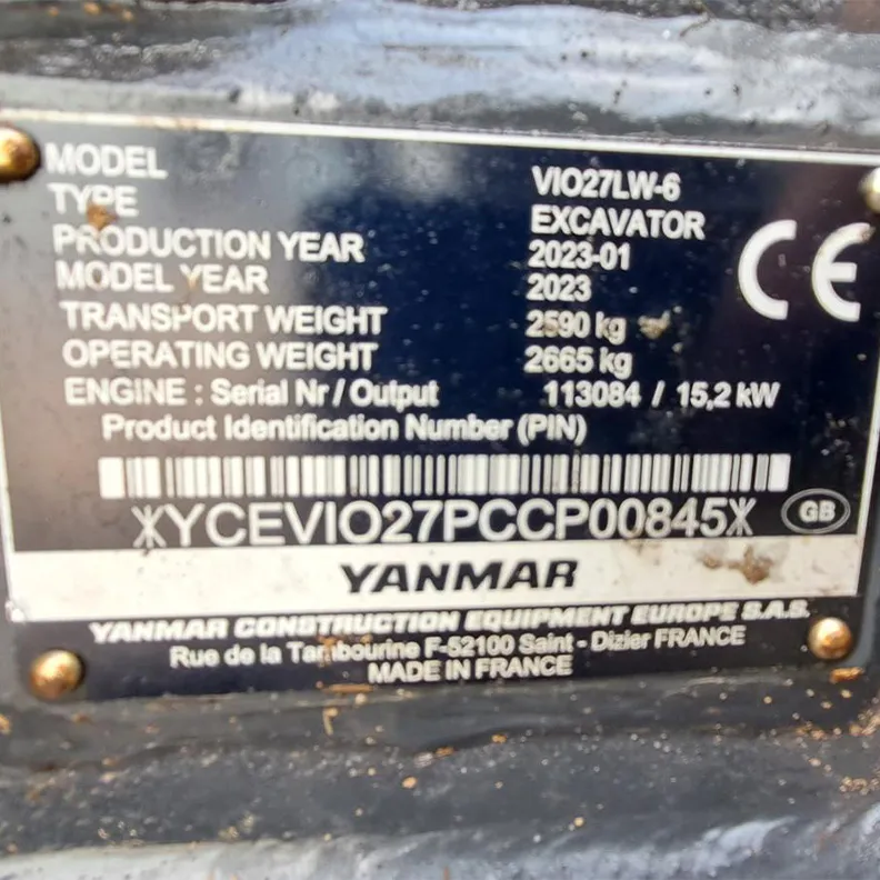 3T Excavator Yanmar VIO27 2023